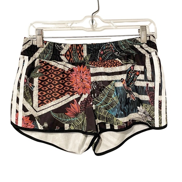 Adidas Farm Size Small XiloFloresta Print Shorts Jungle Animal 3 Stripes - Picture 2 of 5
